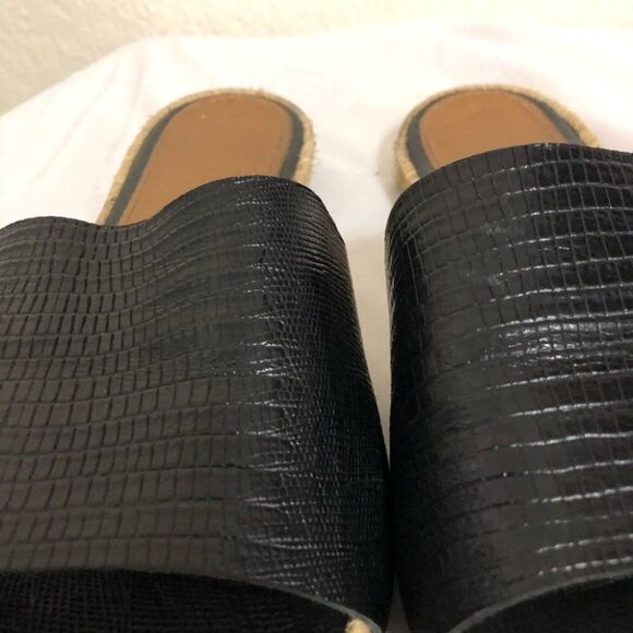 Kaanas embossed leather slide espadrille sandals - Picture 4 of 12